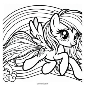 Equestria Girls Rainbow Dash Coloring Page Running On A Rainbow