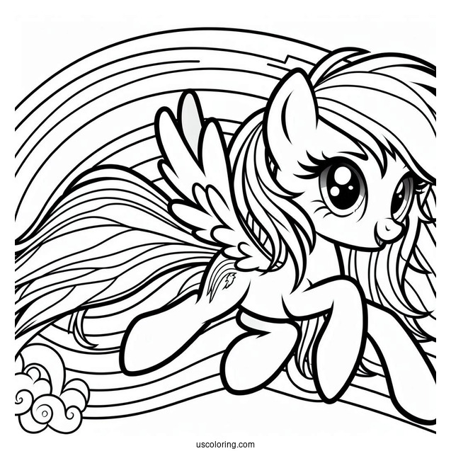 Equestria Girls Rainbow Dash Coloring Page Running On A Rainbow