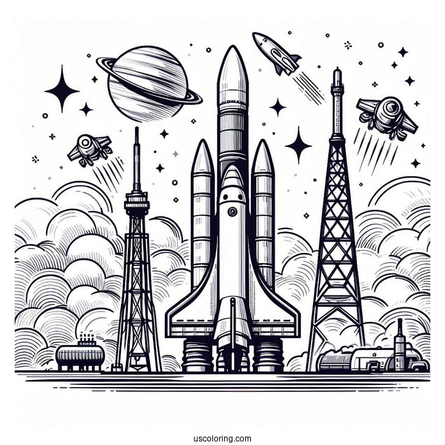 Space Launch System NASA Rocket To Color