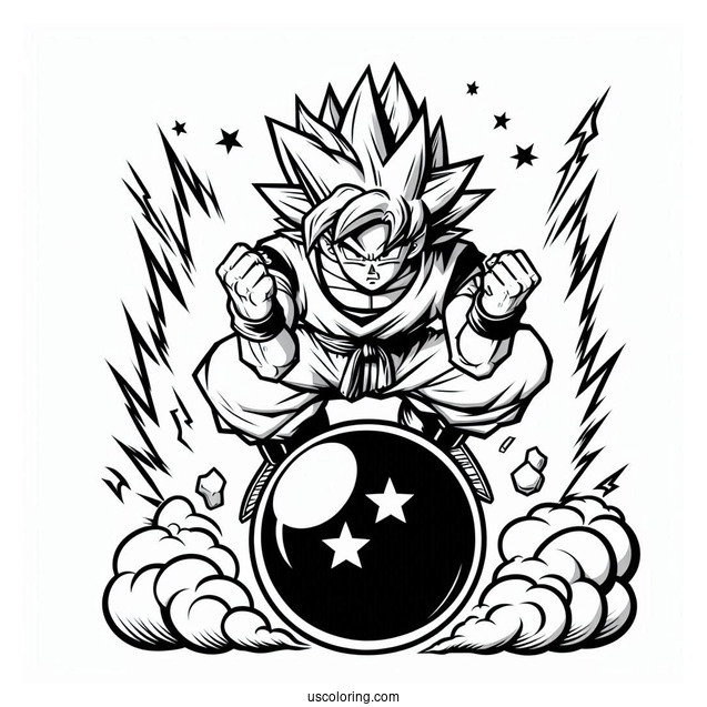 Goku Spirit Bomb Coloring Page