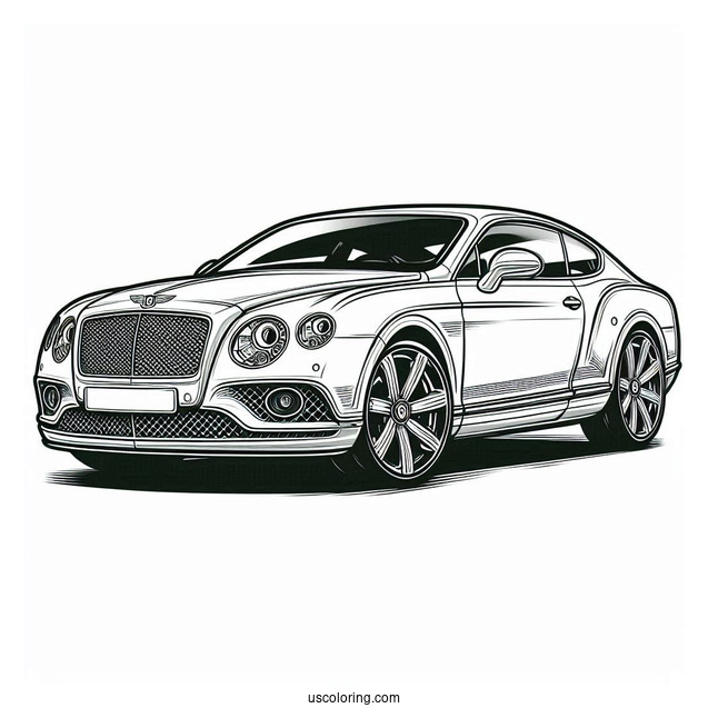 Bentley Car Model Coloring Page