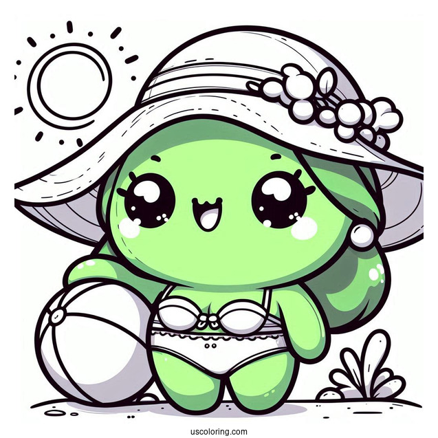 Smiling Chibi Hulk Coloring Page Under The Sun For Kids