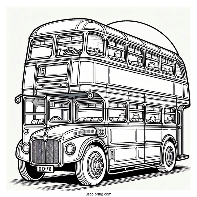 Coloring Page Of Double Decker Bus