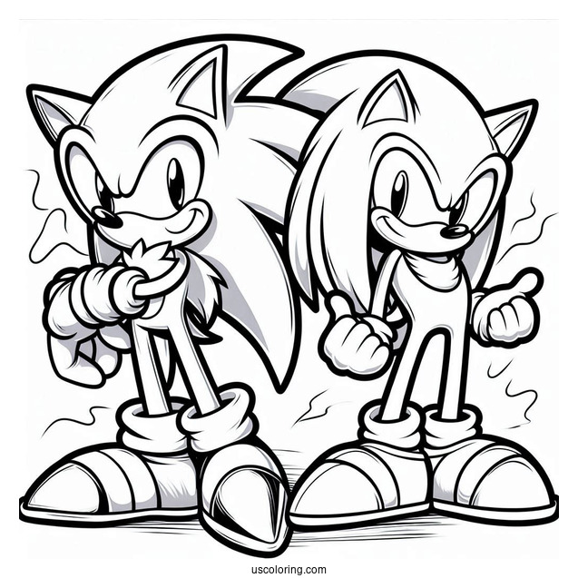 Sonic And Knuckles Coloring Sheet