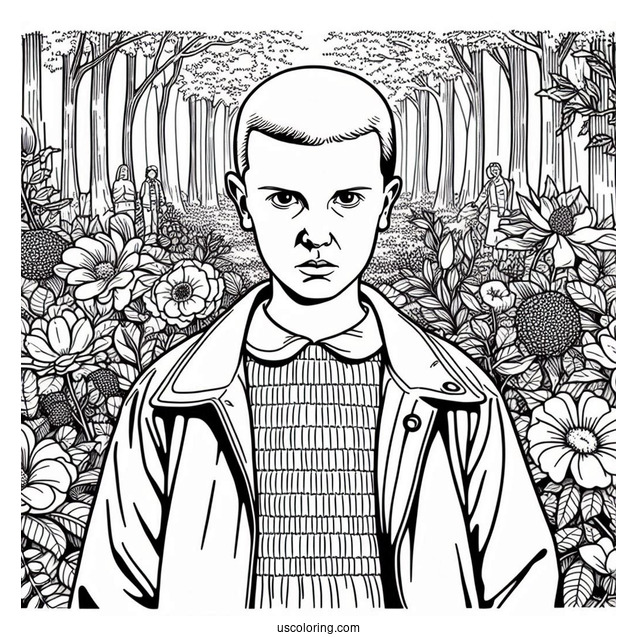 Coloring Sheet Of Eleven From Stranger Things