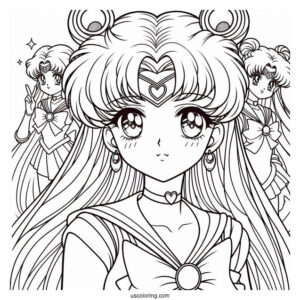 Easy Sailor Guardians Coloring Sheet