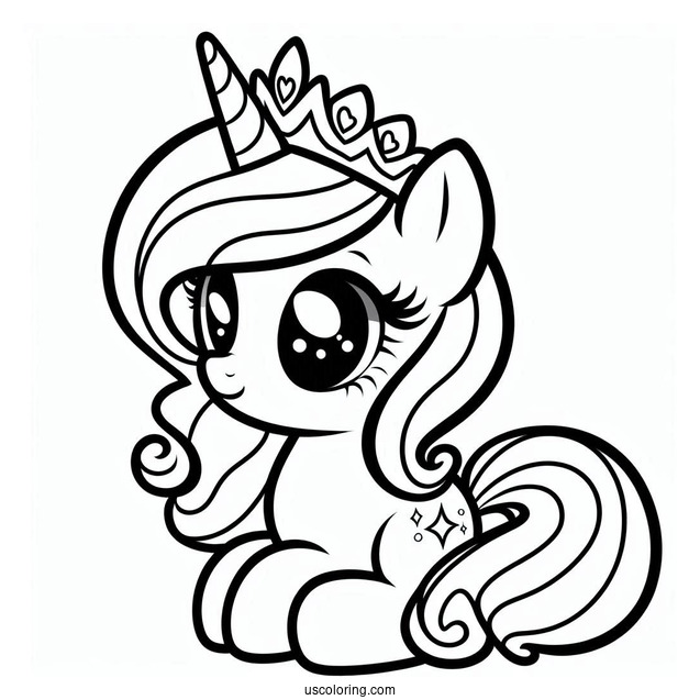 Simple Kawaii Princess Celestia Outline