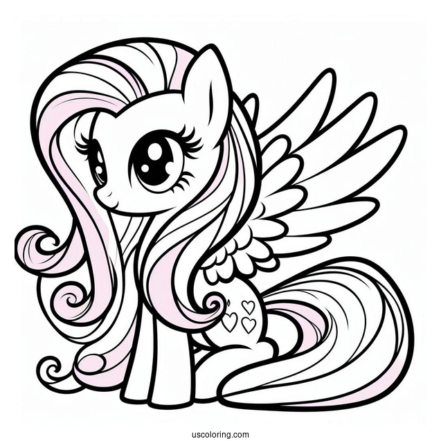 Coloring Page of Fluttershy from My Little Pony