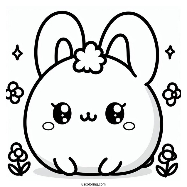 Pompompurin With Ear Up Coloring Page For Preschoolers