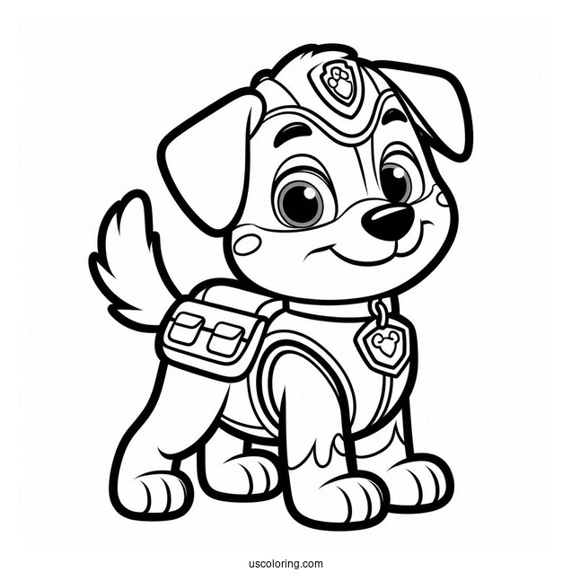 Rubble Dog Character Coloring Picture