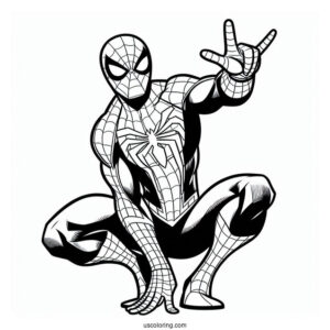 Easy Cartoon Spider-Man Coloring Sheet For Kids