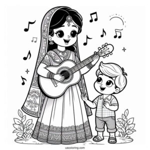 Sing Coloring Page Of Rosita With Her Son Sing