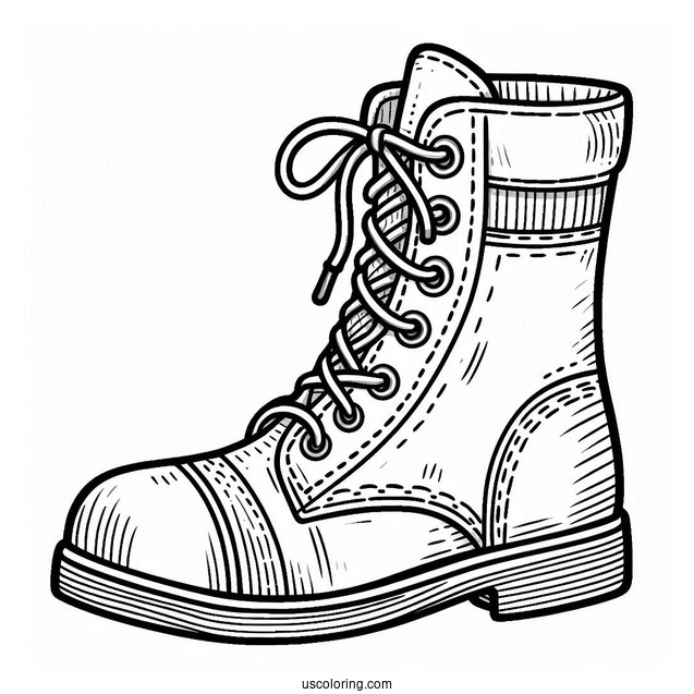 Boots Outline Coloring In For Preschoolers