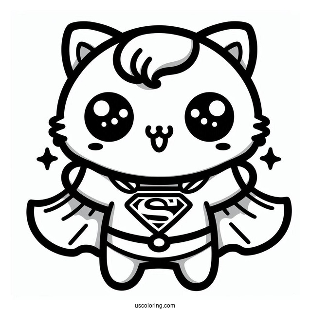 Cute Kawaii Superman Coloring