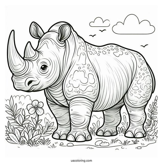 Woolly Rhino Coloring Sheet
