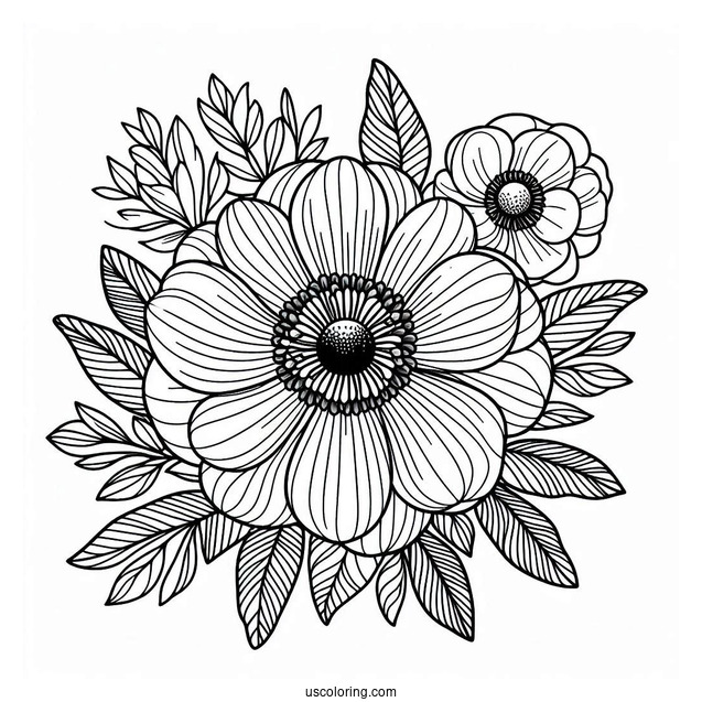 Flower Coloring Pages Of Anemone Mandala