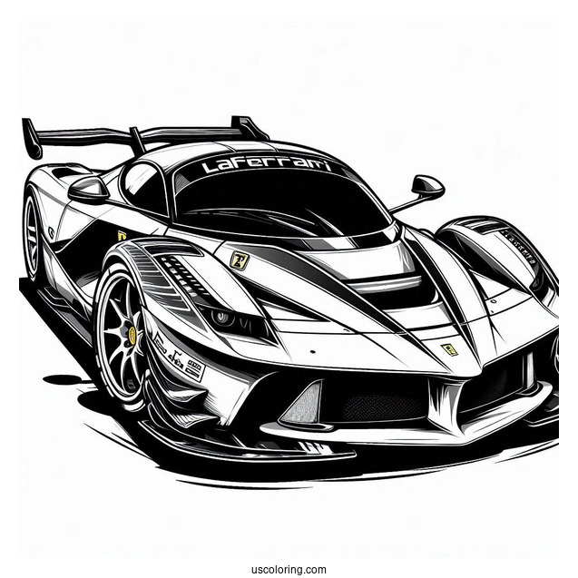 LaFerrari Race Car To Color