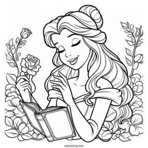 Belle Signing To Chip Coloring Page