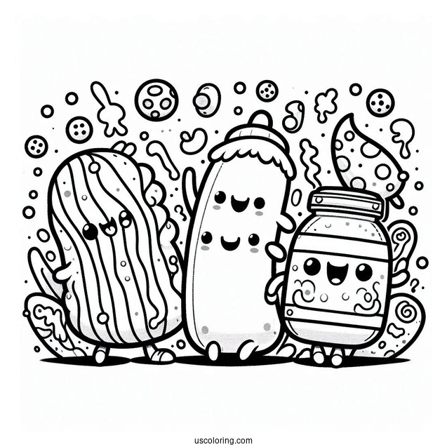 Sprunki Coloring Page Of Mustard And Mayhem With Oren And Brud