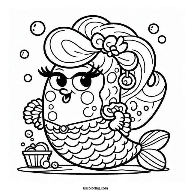 SpongeBob Coloring Page Of Sassy Bubble Bass For Kids