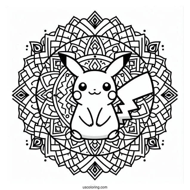 Simple Pikachu In The Middle Of Mandala
