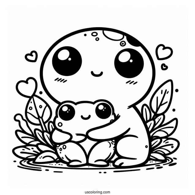 Toad Hugging Shy Guy Coloring Page