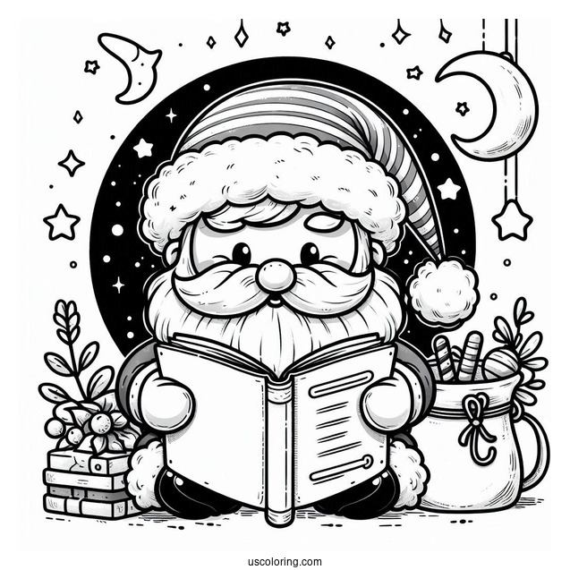 Cute Santa Reading His Naughty Or Nice List