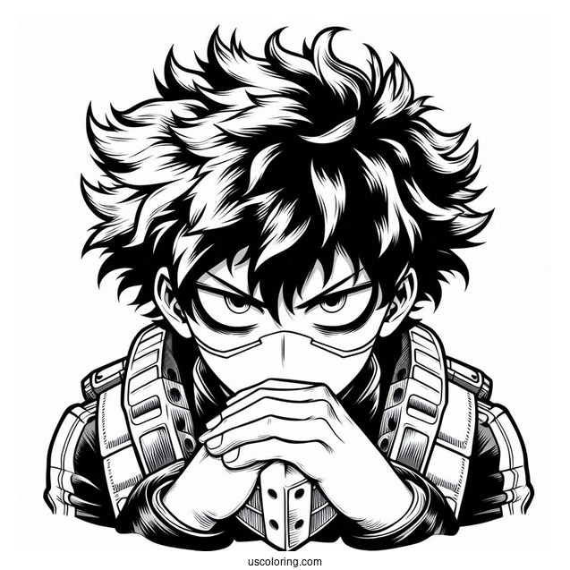 My Hero Academia Coloring Page Of Dark Deku