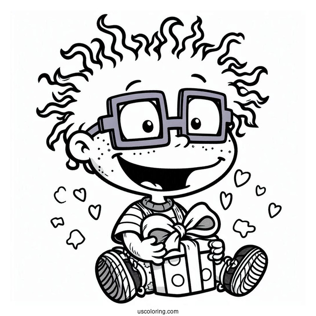 Rugrats Coloring Page Of Kawaii Chuckie Finster