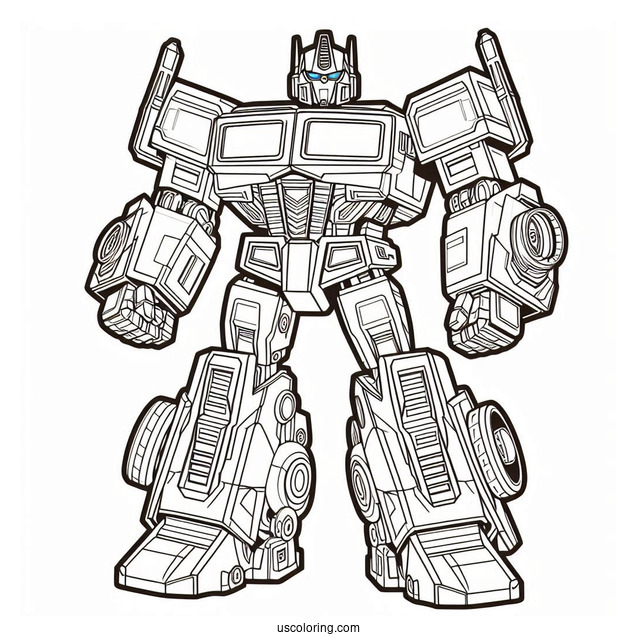 Rescue Bots Coloring Page Of Optimus Prime In Robot Form