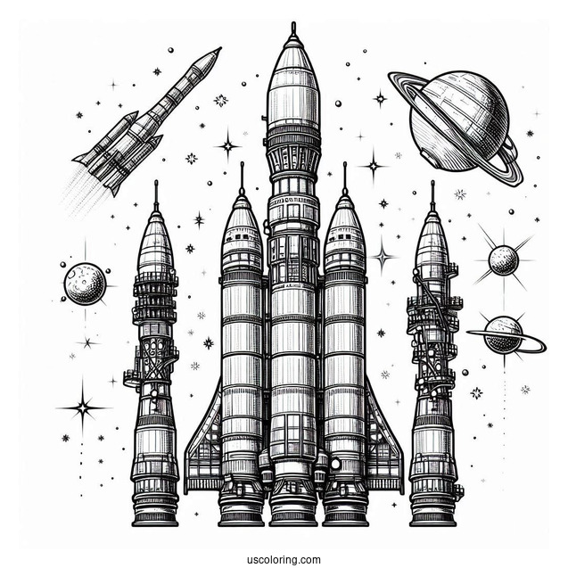 Detailed Outline Of Soyuz Rocket To Color