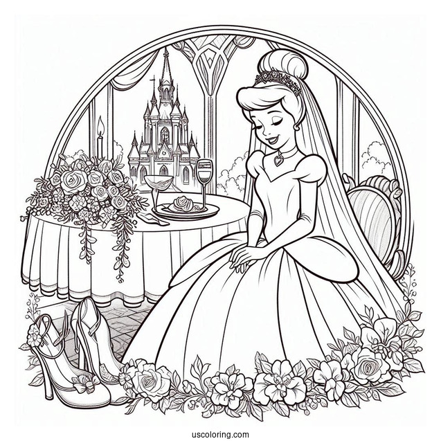 Coloring Page Of Cinderella_s Wedding
