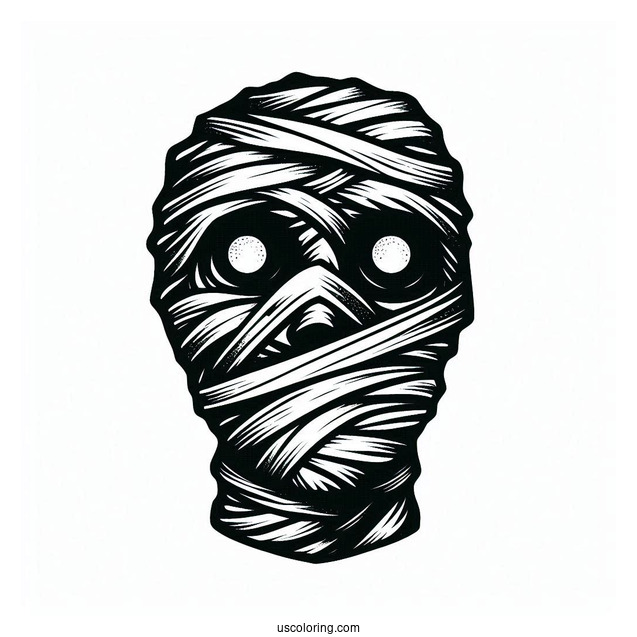 Scary Mummy Coloring Page Face