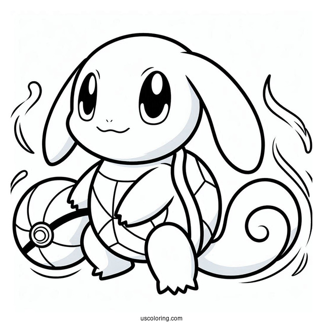 Easy Squirtle Coloring Page For Kids