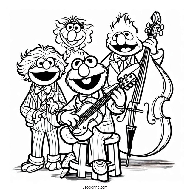 Muppets Coloring Page Of Easy Groover For Preschoolers