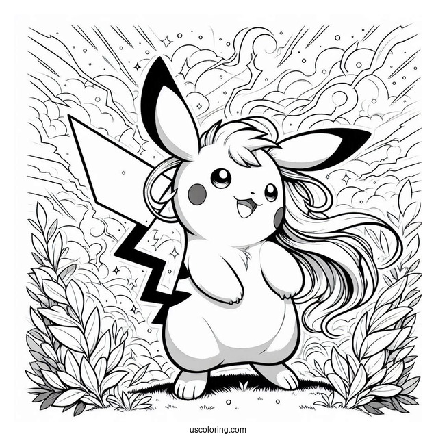 Raichu Coloring Page GX Thunderbolt Pokemon Card