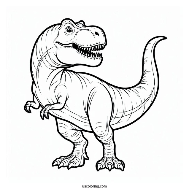Coloring Page Of a Simple To Color Tyrannosaurus Rex