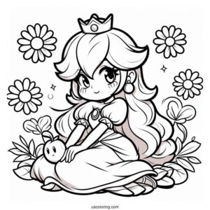 Princess Rosalina Coloring Page With Peach, And Daisy