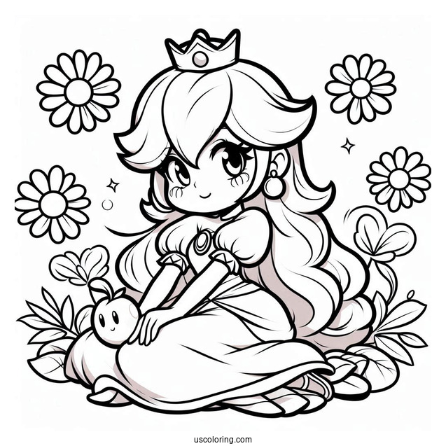 Princess Rosalina Coloring Page With Peach, And Daisy