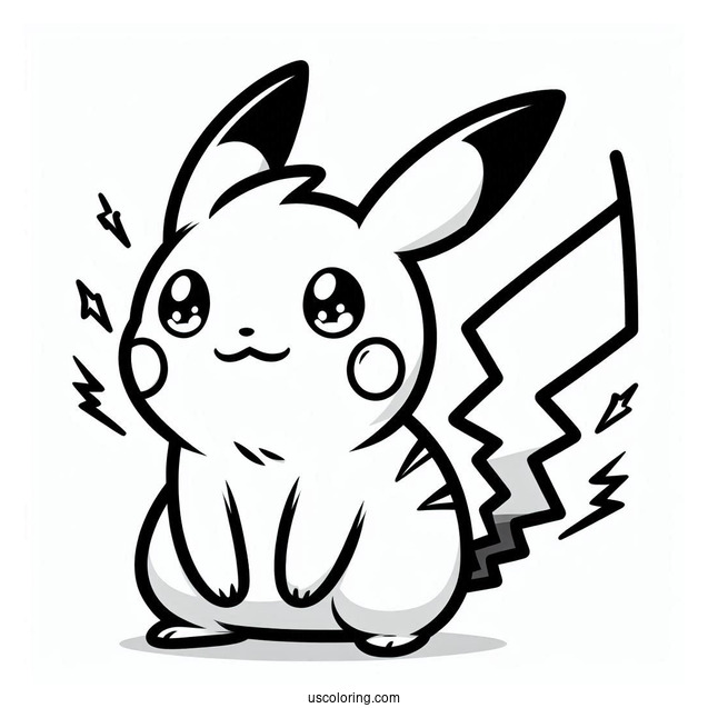 Cool Raichu Coloring Page With Lightning Cheeks