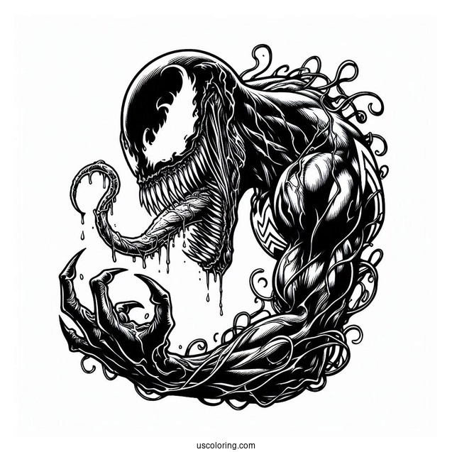 Venom Piercing Carnage Coloring Page