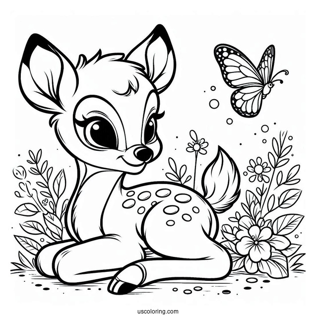 Bambi With Butterfly On His Tail