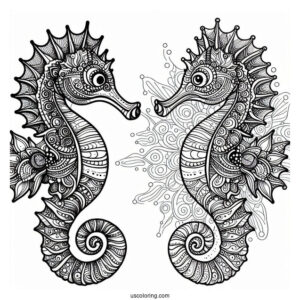 Mandala Seahorse To Color For Adults