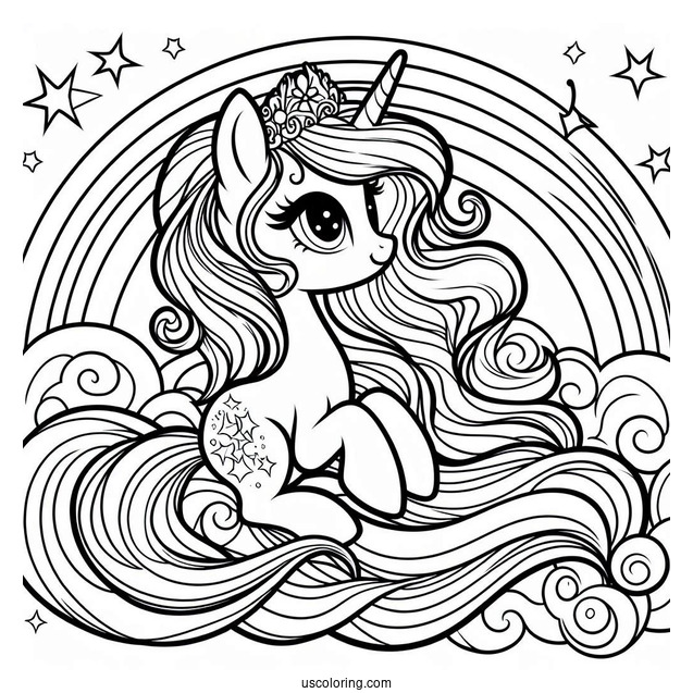 Princess Celestia On Rainbow
