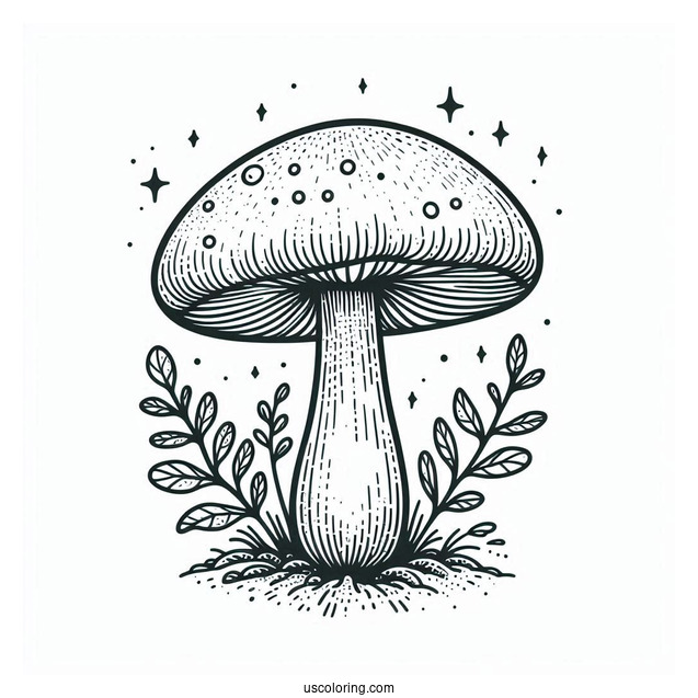 Honeycup Mushroom Coloring Page