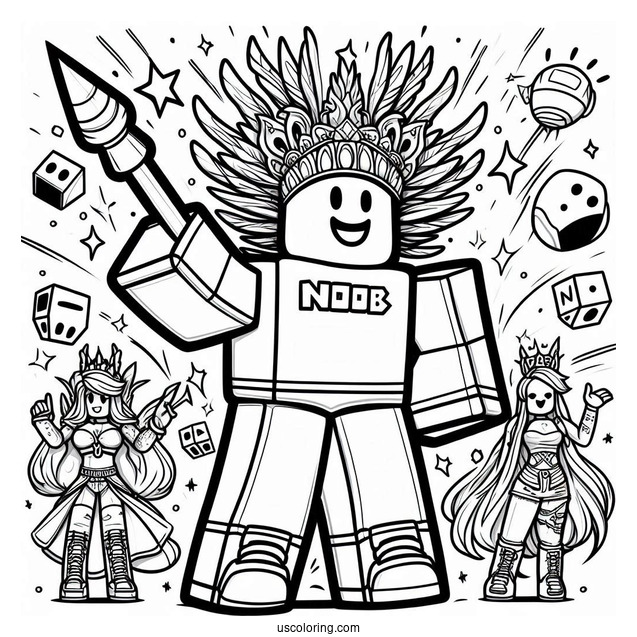Mega Noob Coloring Page