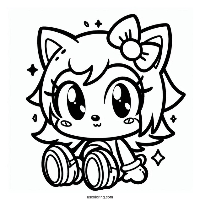 Kawaii Baby Sonic Coloring Page For Kids
