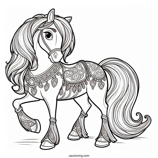Coloring Sheet Of Maximus The Horse From Tangled
