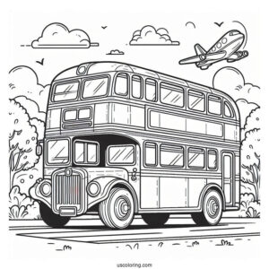 Coloring Page Of Double Decker Bus