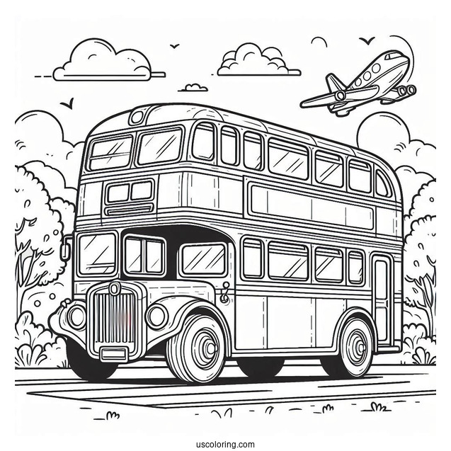 Coloring Page Of Double Decker Bus